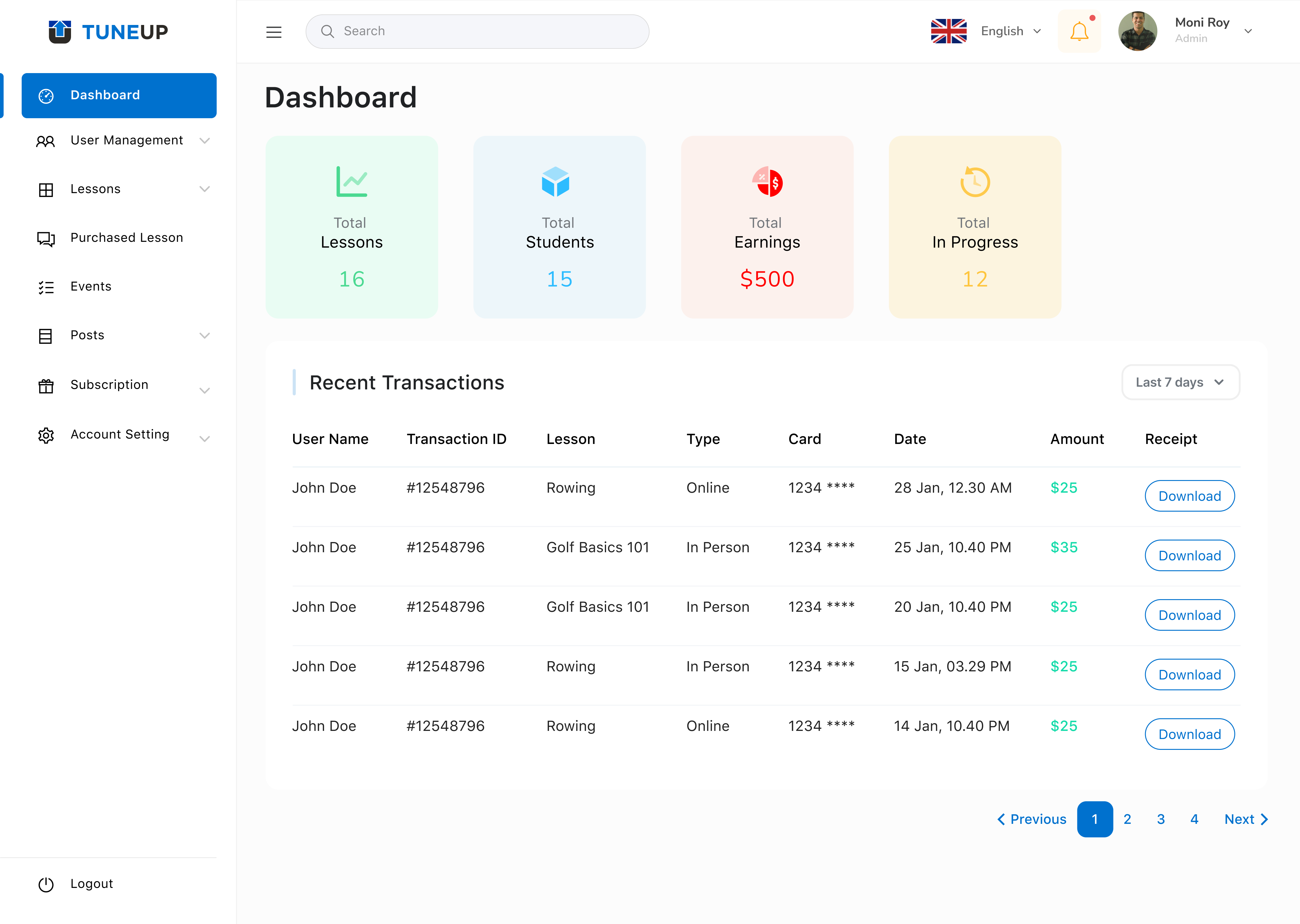 Statistics Dashboard