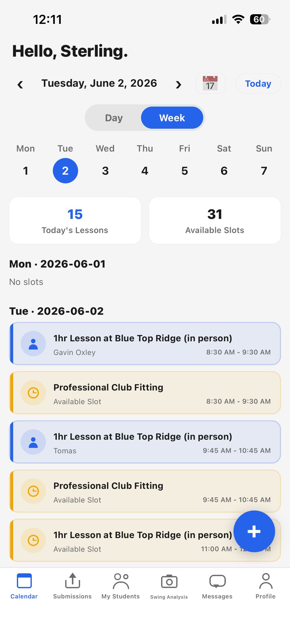 Student lesson feedback view
